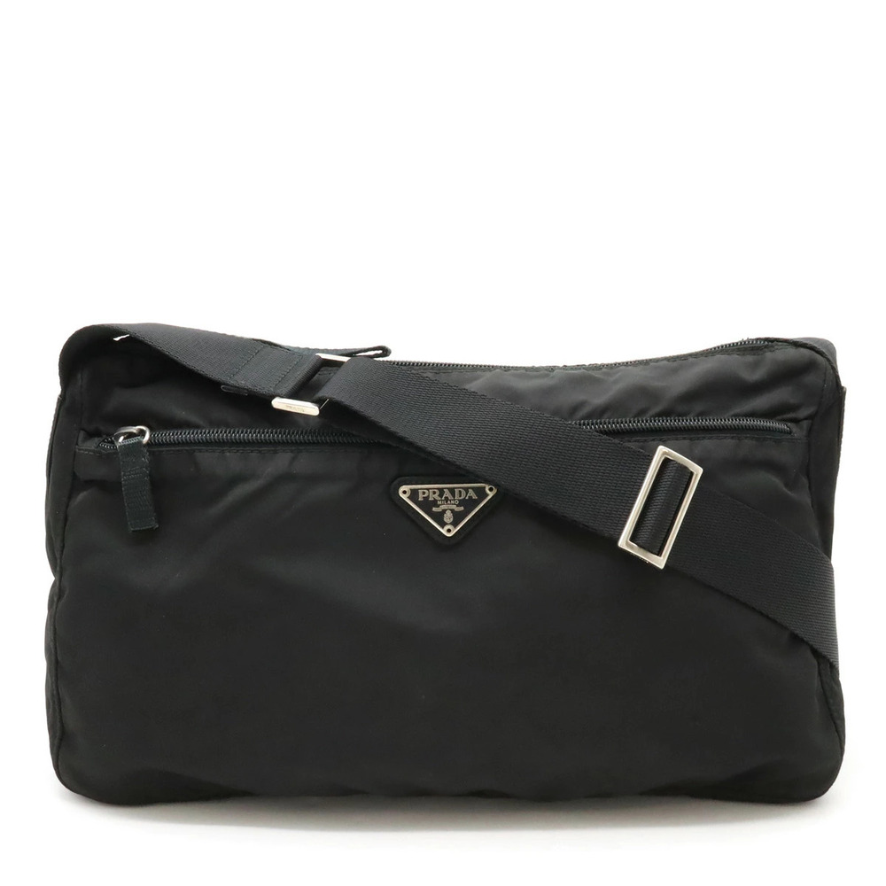 Prada Shoulder Bag Hobo Leather NERO Black